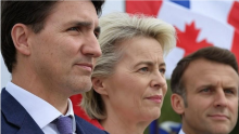 Trudeau, von der Leyen Macron