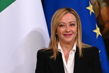 La nouvelle Première ministre italienne Giorgia Meloni lors de sa prise de fonction, le 23 octobre