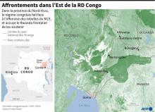 Carte localisant les principaux lieux du conflit opposant le régime congolais aux groupes rebelles