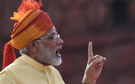 Le Premier ministre indien Narendra Modi, le 15 août 2017 à New Delhi